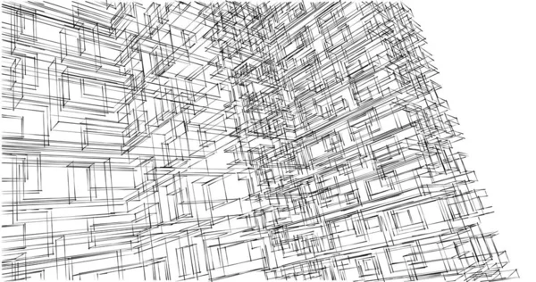 Abstrakcyjne Linie Rysunku Koncepcji Sztuki Architektonicznej Minimalne Kształty Geometryczne — Zdjęcie stockowe