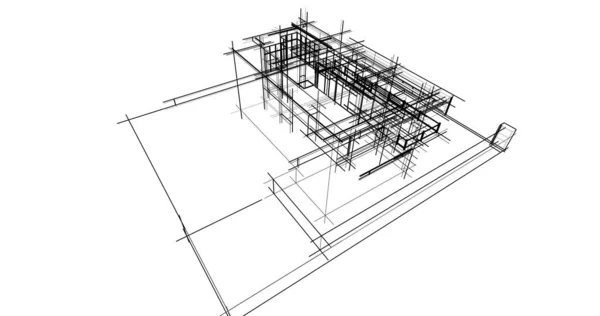 Projeto Geométrico Mínimo Dos Edifícios Arquitetônicos — Fotografia de Stock