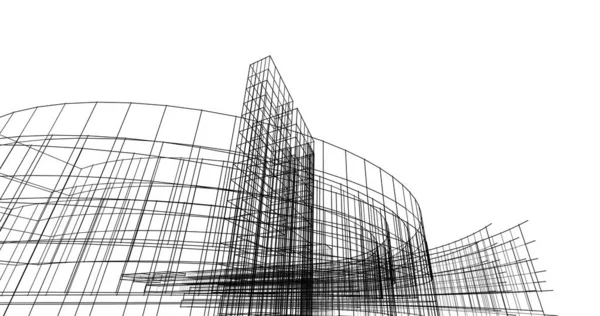 Mimari Sanat Konseptinde Soyut Çizgiler Minimum Geometrik Şekiller — Stok fotoğraf