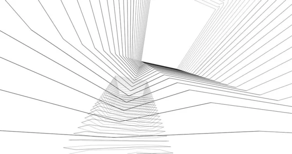 Lignes Dessin Abstraites Dans Concept Art Architectural Formes Géométriques Minimales — Photo