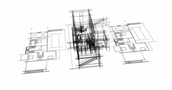 建筑墙纸设计 数字概念背景 — 图库照片