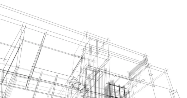 最小限の幾何学的形状建築線 — ストック写真