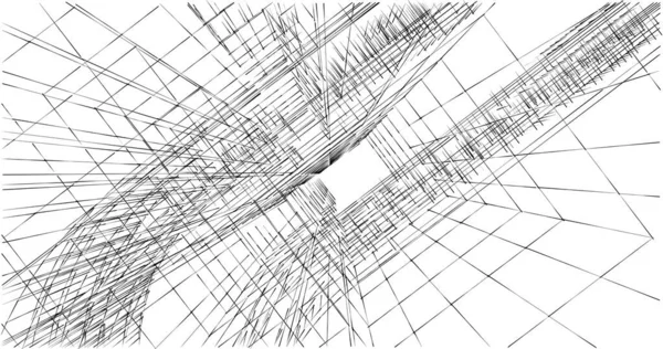 Linhas Abstratas Desenho Conceito Arte Arquitetônica Formas Geométricas Mínimas — Fotografia de Stock