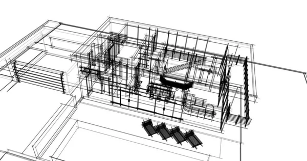 Abstraktní Architektonický Design Tapet Digitální Koncept Pozadí — Stock fotografie