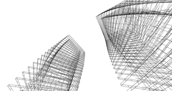 建筑墙纸设计 数字概念背景 — 图库照片