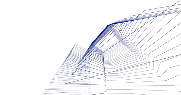 Lignes Dessin Abstraites Dans Concept Art Architectural Formes Géométriques Minimales — Photo