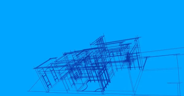 Abstracte Tekenlijnen Architectonisch Kunstconcept Minimale Geometrische Vormen — Stockfoto