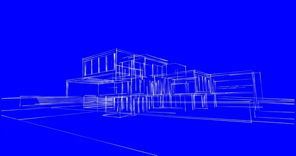 建筑墙纸设计 数字概念背景 — 图库照片