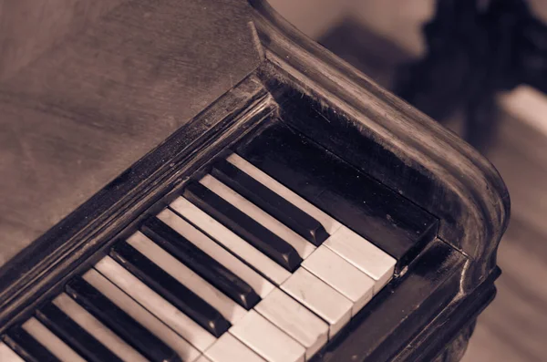 Piano Vintage Tiro Perto Arte Conceitual Fundo — Fotografia de Stock