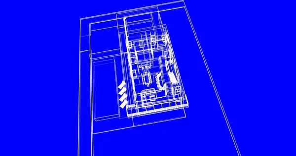 建筑墙纸设计 数字概念背景 — 图库照片