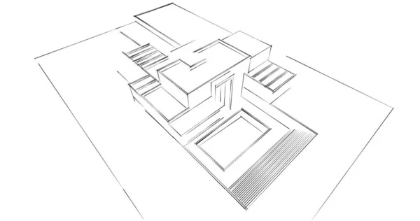 Abstraktní Architektonický Design Tapet Digitální Koncept Pozadí — Stock fotografie