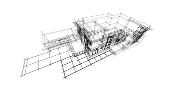 Architektura Budynek Ilustracja Tle — Zdjęcie stockowe