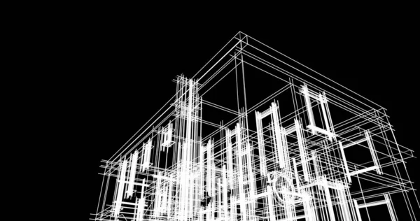 建築芸術の概念における抽象的な線や最小限の幾何学的形状 — ストック写真