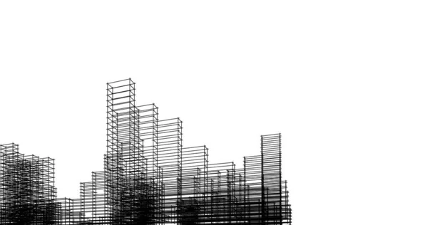 Vázlat Művészet Geometriai Építészeti Épületek Tervezése — Stock Fotó