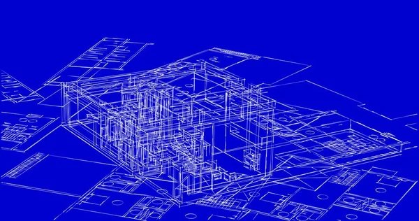 建築芸術の概念における抽象的な線や最小限の幾何学的形状 — ストック写真