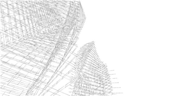 Lignes Dessin Abstraites Dans Concept Art Architectural Formes Géométriques Minimales — Photo