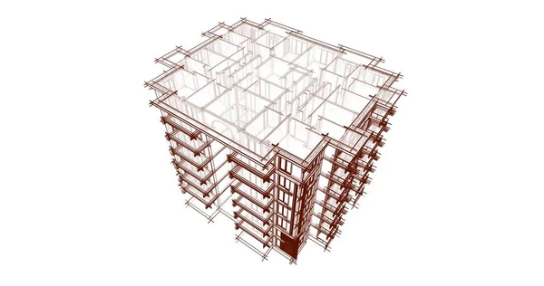 建筑墙纸设计 数字概念背景 — 图库照片