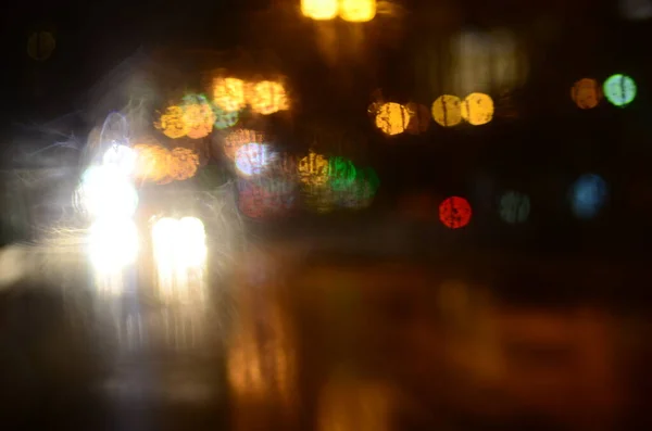 Blurred Abstract Lights Background City Night — Stock Photo, Image