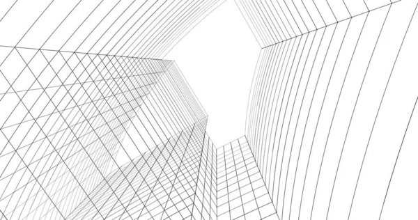 Abstract Drawing Lines Architectural Art Concept Minimal Geometrical Shapes — Stock Photo, Image