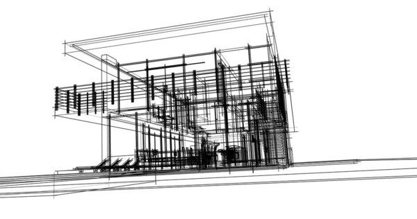 Abstrakcyjny Projekt Tapety Architektonicznej Cyfrowe Tło Koncepcyjne — Zdjęcie stockowe