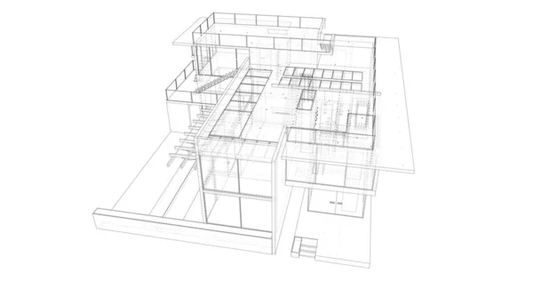 Arquitectura Edificio Ilustración Sobre Fondo —  Fotos de Stock