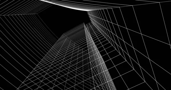 Lignes Dessin Abstraites Dans Concept Art Architectural Formes Géométriques Minimales — Photo