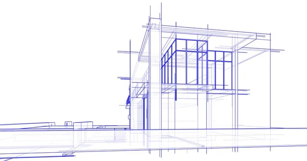 Minimální Geometrický Architektonický Návrh Budov — Stock fotografie