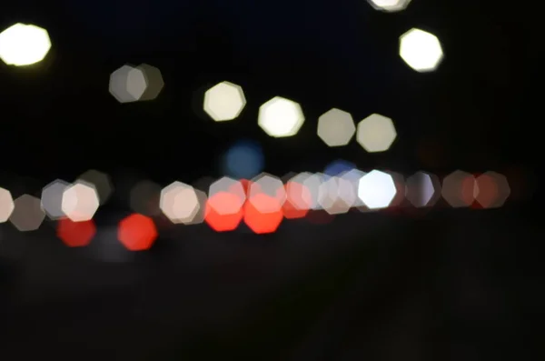 Luces Abstractas Borrosas Fondo Ciudad Noche —  Fotos de Stock