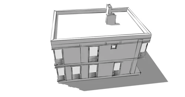 Architektur Gebäude Illustration Auf Hintergrund — Stockfoto