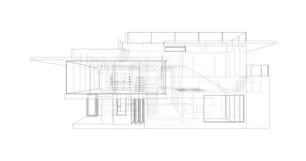 Architektura Budynek Ilustracja Tle — Zdjęcie stockowe