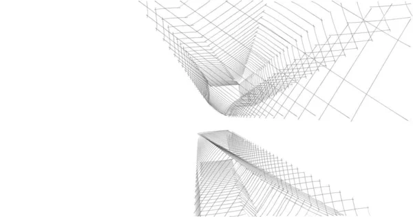 Lignes Dessin Abstraites Dans Concept Art Architectural Formes Géométriques Minimales — Photo