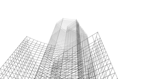 Lignes Dessin Abstraites Dans Concept Art Architectural Formes Géométriques Minimales — Photo