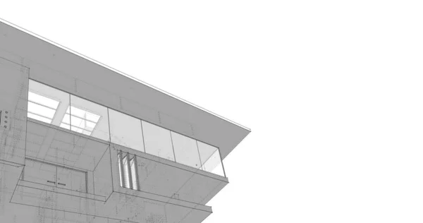 Dimensjonering Minste Geometriske Arkitektoniske Bygning – stockfoto