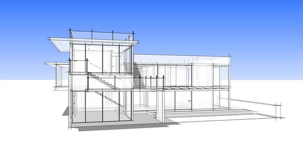 建筑3D背景图 — 图库照片