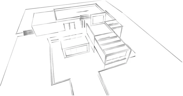 Abstrakcyjny Projekt Tapety Architektonicznej Cyfrowe Tło Koncepcyjne — Zdjęcie stockowe