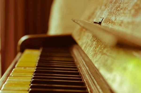 Vintage Piano Nahaufnahme Hintergrund Der Konzeptkunst — Stockfoto