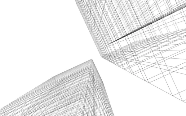 Lignes Dessin Abstraites Dans Concept Art Architectural Formes Géométriques Minimales — Photo