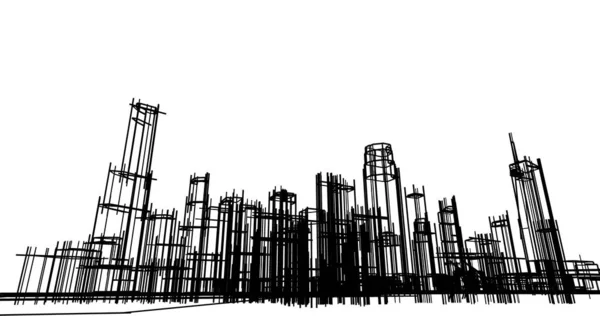 Disegno Astratto Carta Parati Architettonica Sfondo Concetto Digitale — Foto Stock