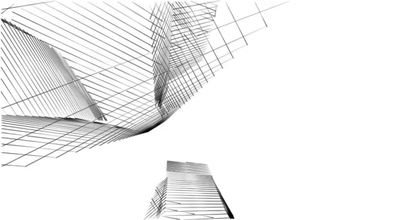 Lignes Dessin Abstraites Dans Concept Art Architectural Formes Géométriques Minimales — Photo