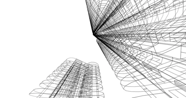 建筑墙纸设计 数字概念背景 — 图库照片