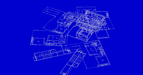 Abstraktní Kreslicí Čáry Architektonickém Pojetí Minimální Geometrické Tvary — Stock fotografie