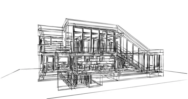 Abstraktní Architektonický Design Tapet Digitální Koncept Pozadí — Stock fotografie