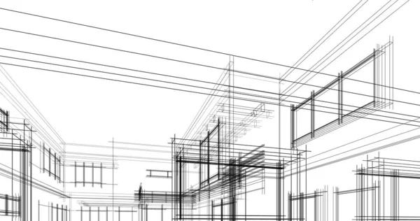 Disegno Astratto Carta Parati Architettonica Sfondo Concetto Digitale — Foto Stock