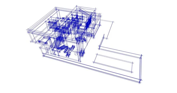 Abstrakta Teckningslinjer Arkitektonisk Konst Koncept Minimala Geometriska Former — Stockfoto