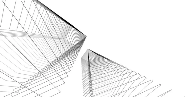 Lignes Dessin Abstraites Dans Concept Art Architectural Formes Géométriques Minimales — Photo