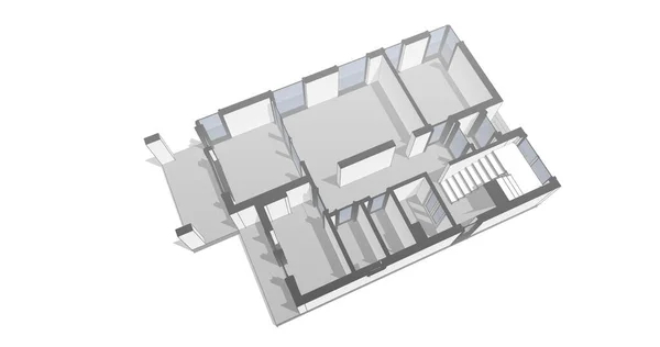 Abstrakte Zeichnungslinien Architektonischen Kunstkonzept Minimale Geometrische Formen — Stockfoto