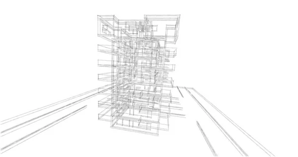 最小限の幾何学的建築物のデザイン — ストック写真