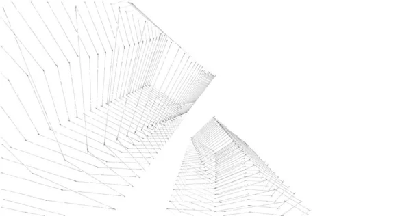 Lignes Dessin Abstraites Dans Concept Art Architectural Formes Géométriques Minimales — Photo