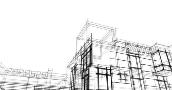 建筑3D背景图 — 图库照片