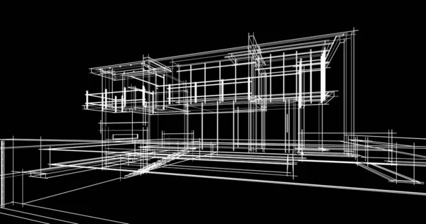 Projekt Geometrycznych Budynków Architektonicznych — Zdjęcie stockowe